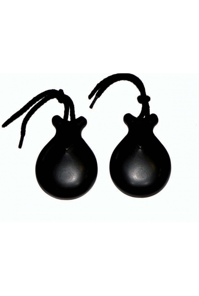 Castagnettes Raffut Fibre Ivoire Noire Avec Pointe