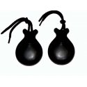Castagnettes Raffut Fibre Ivoire Noire Avec Pointe