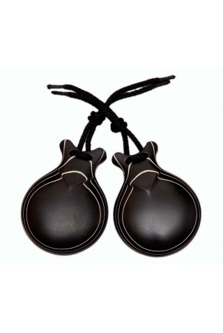 Castañuelas Jaleo Fibra Negra Veta Blanca Con Pico