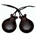 Castagnettes Raffut Fibre Noir Veine Rouge Avec Pointe