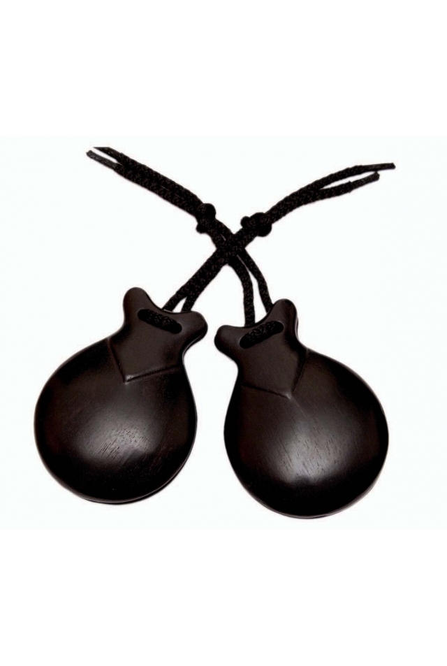 Castagnettes Ébène Noir Avec Pointe