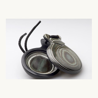 Castagnettes Bois Veiné Vert et Blanc, les Sentiments