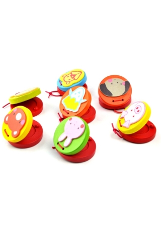 Cozyhoma 12 Pcs Castanets Finger Castanets Bulk Colorful Shiny Children Rhythm Musical Percussion Instrument Toy Educational Toy Set for Baby Children Kids