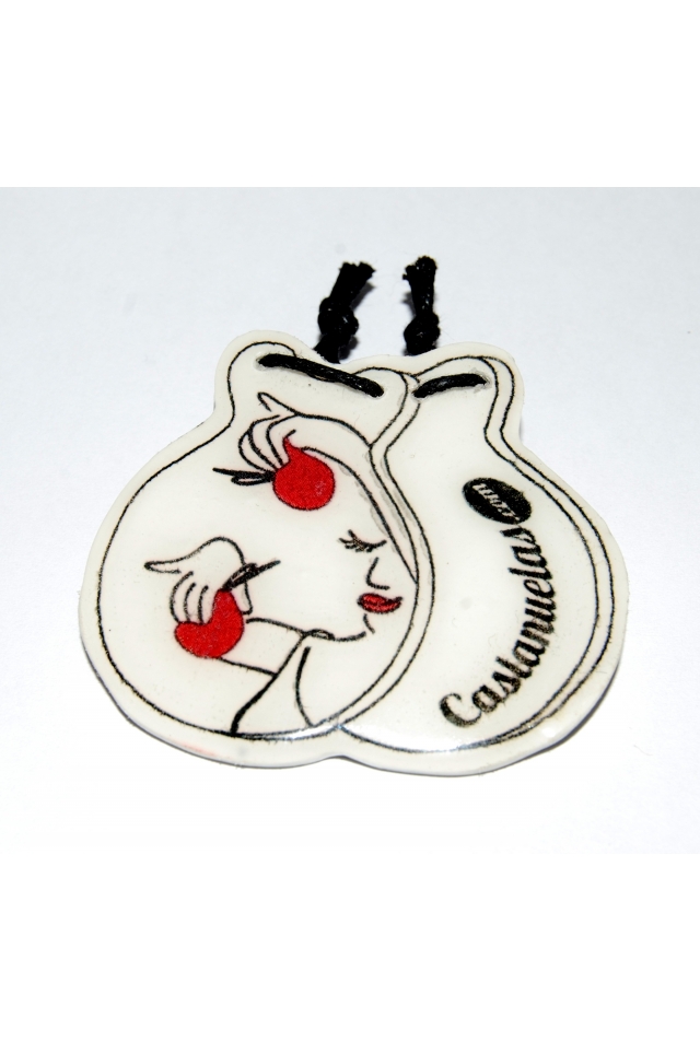 Broche Castañuelas Marfil Dos Cordones