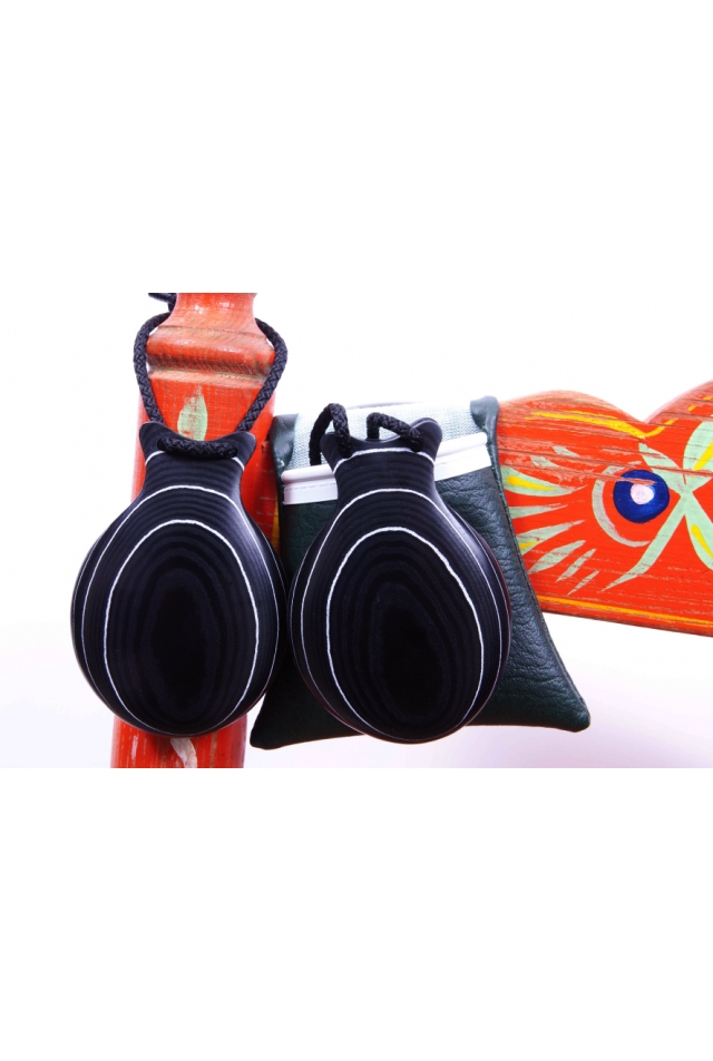 Castagnettes Tissu Noir Veiné pour Professionnels, les Romances